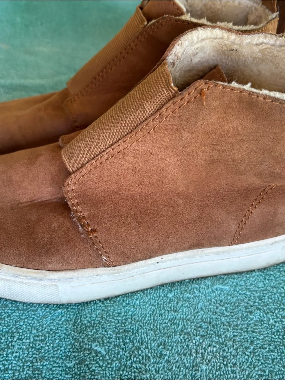 H&M Brown Suede-Look Winter Ankle Boots with Faux Fur Lining